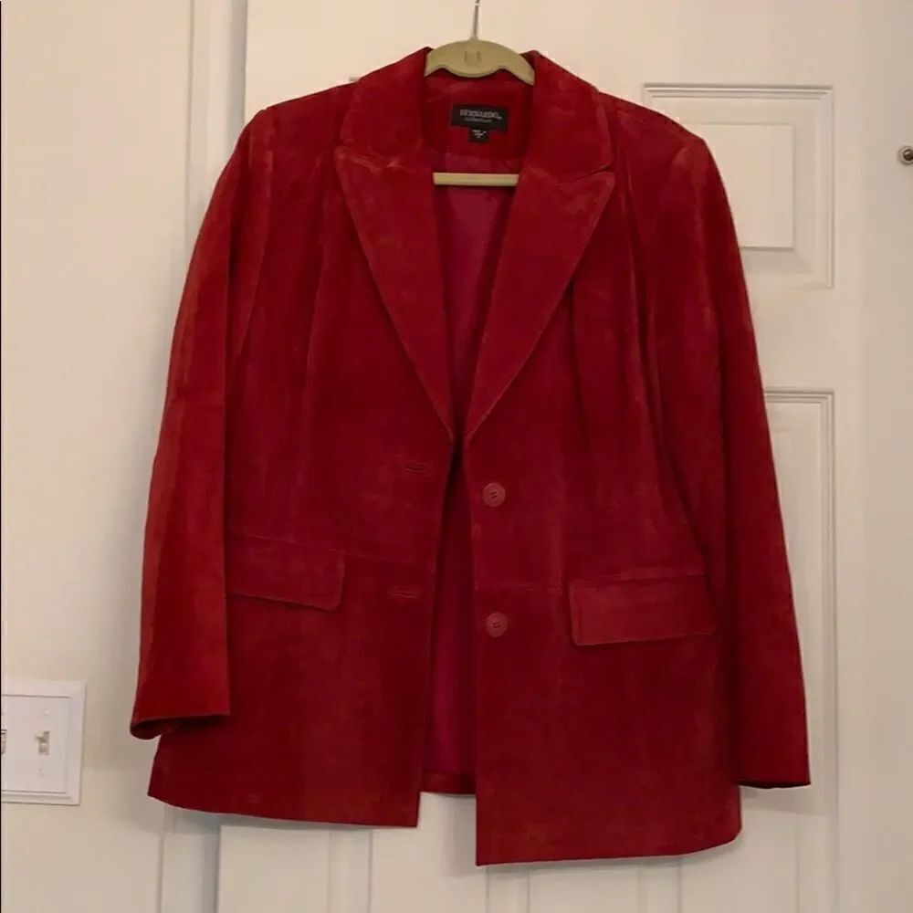 Red suede blazer